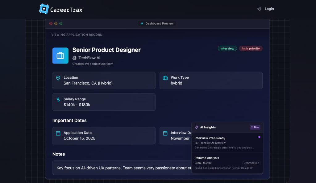 CAREERTRAX screenshot